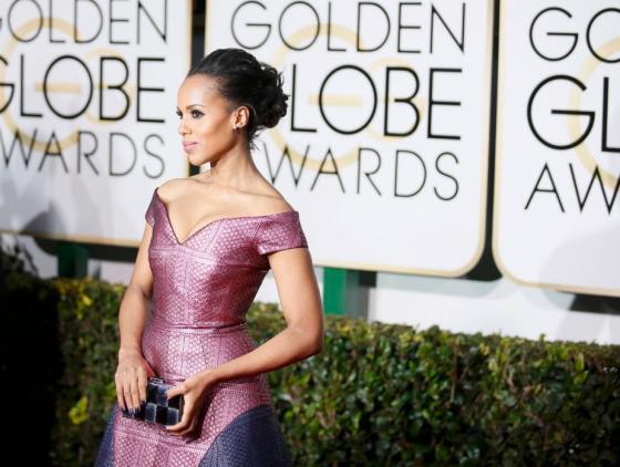 Kerry Washington arrives at the 72nd Golden Globe Awards in Beverly Hills